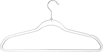 DEILSY™ Clear Hangers 50 Pack with Silver Hook - Non Velvet Slim Hangers - Durable Hanger Space Saver for Closet Organization, Shirts, Dresses, Jackets, Pants, Adult Clothes Storage Solution