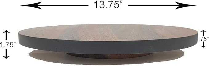 Woodard & Charles Round Lazy Susan Turntable with Stainless Steel Ball Bearing Mechanism, (Black) ★★Pack of 6★★