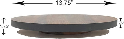 Woodard & Charles Round Lazy Susan Turntable with Stainless Steel Ball Bearing Mechanism, (Black) ★★Pack of 6★★
