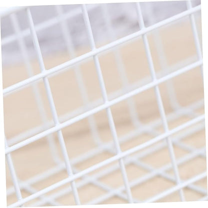 Cabilock White Hanging Rack Cabinet Basket Over Door Organizer for Kitchen Bathroom Office Rust Resistant Storage Holder with High Temperature Coating Easy Installation and Space Saving