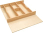Silverware Drawer Organizer - Trim-to-Fit with Adjustable Dividers for Kitchen Utensil Storage, Beech Wood Frame with 11 Sizes (16.22" W x 22" D)