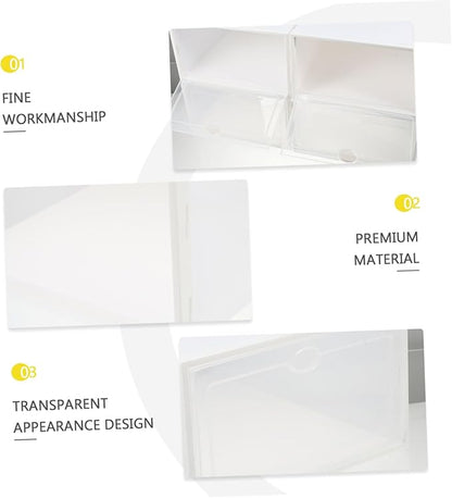 VILLCASE 4pcs Thickened Transparent Plastic Shoe Boxes Home Use Dustproof Shoe Storage Holders with White Frame Stackable Organizer Containers