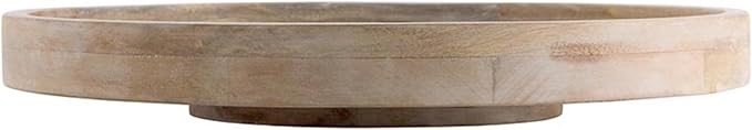 Santa Barbara Design Studio Mango Wood Lazy Susan for Table Top Turntable Charcuterie Board Serving Tray, 15.75" D x 2" H, Bleach