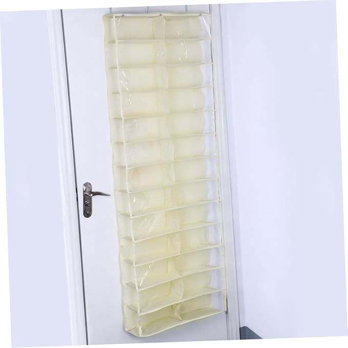 Over Door Shoe Organizer Large Hanging Closet Shelf Rack Beige Space Saver for Bedroom Dorm Apartment Storage