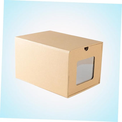 Foldable Drawer Type Shoe Storage Box Thickened Cowhide Paper Organizer for Women High Heels Stackable and Easy Access for Home Shoe Organization