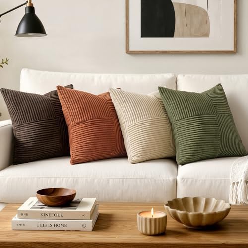 MIULEE Natural Beige Decorative Throw Pillow Covers for Couch 20x20 Inch - Image 5