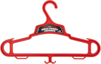 Worlds Strongest Coat Hanger | USA Made | 140 lb Load Capacity | Multipurpose Gear Hanger | RED (24)