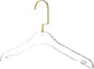 HomeCube USA Clear Acrylic Clothes Hangers with Gold Hooks – Heavy Duty Lucite Design, Elegant & Sturdy for Sweaters, Suits, Jackets, Shirts, Dresses & Boutique Use (10, Small 13")