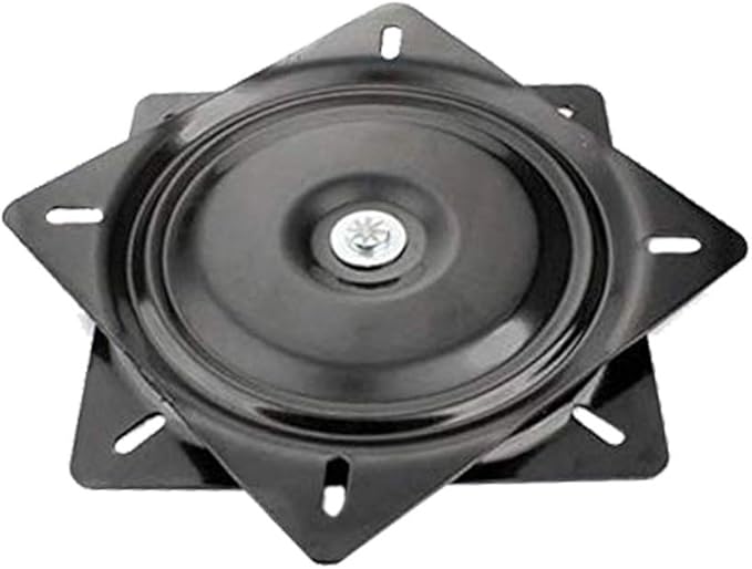 8 Inch Black Heavy Duty Painted Square Turntable 360 Degree Rotating Iron Turntable