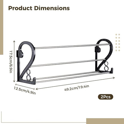 Racks Shoe Mounted Wall 2Pcs, Organizers Shoe Hanging Door Punch-Free with Mounts Adhesive, Shelves Storage Shoes Door Over, Holders Shoe Saving Space for Bathroom, Entrance