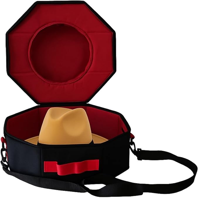 | Premium Foldable & Lightweight Hat Box – Western & Fedora Storage – Water-Resistant Oxford Travel Case – Reinforced Lid – Ideal Gift for Holidays, Birthday & Christmas