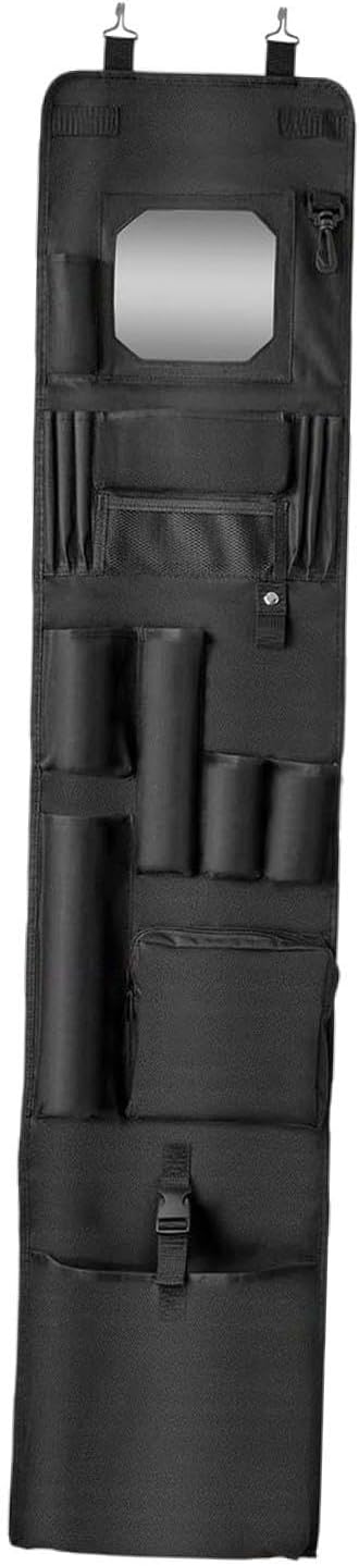 Organizer, Closet Hanging Bag, Lightweight,with Acrylic Soft Mirror Multi Pockets for Garage Office