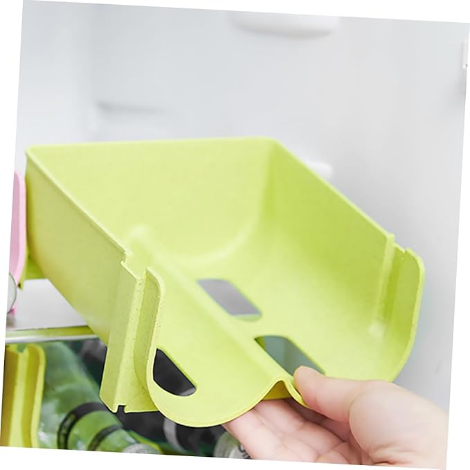4pcs Stackable Drink Can Storage Rack Fall Beer Organizer for Fridge Space-saving Storage Container Pink and Green for Beverage Organization
