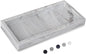 Small Bathroom Vanity Silicone Tray for Counter, Rectangle Dish Soap and Sponge Holder for Kitchen Sink, Perfume Organizer for Dresser, Marble Grey
