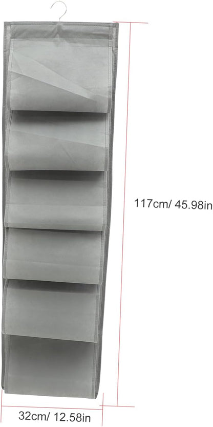 SOLUSTRE Hanging Shoe Storage Bag 12 Pocket Organizer for Shoes Socks and Underwear Multi-Layer Wall-Mounted Storage Solution for Closet and Door Use