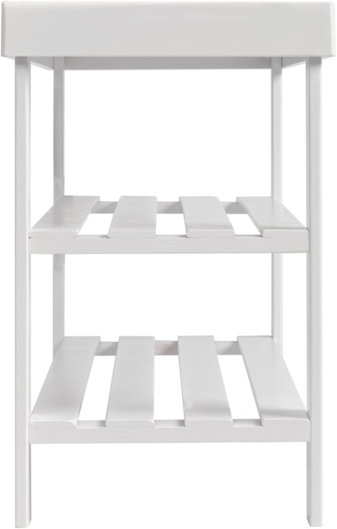 3 Tier Bamboo Shoes Rack,Narrow Vertical Shoes Rack,Freestanding Shoe Organizer Shelf,Shoe Rack Storage Organizer,with Shelves,for Closet, Entryway, Front Door Entrance, Bedroom, Hallway (White)