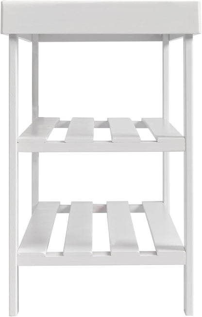 3 Tier Bamboo Shoes Rack,Narrow Vertical Shoes Rack,Freestanding Shoe Organizer Shelf,Shoe Rack Storage Organizer,with Shelves,for Closet, Entryway, Front Door Entrance, Bedroom, Hallway (White)