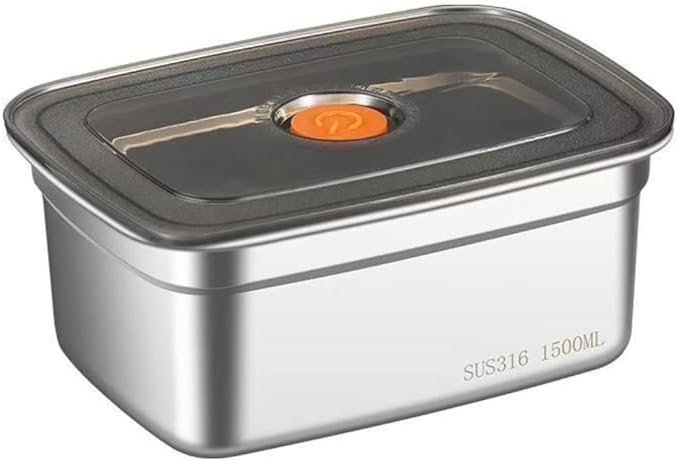 Fridge Storage Box 316 Stainless Steel Food Storage Containers | Food Grade, Leakproof Kitchen Organizer | Freshness Locking, Microwavable & Freezer Safe (1500ml Pack Of 01)