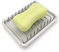 Ceramic Soap Dish with Stainless Steel Drain Tray Self Draining Soap Holder Sponge Holder Soap Dishes for Shower, Bathroom, Kitchen Sink