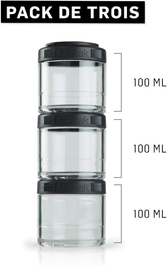 BlenderBottle GoStak 100cc 3Pak - Black Color Black Style: 100cc 3-Pak, Model: C00315
