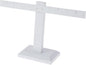 Plymor White Faux Leather T-Bar, Four Pair Earring Display Stand, 10.25" W x 6" H
