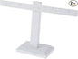 Plymor White Faux Leather T-Bar, Four Pair Earring Display Stand, 10.25" W x 6" H (Pack of 2)