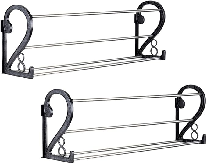 Racks Shoe Mounted Wall 2Pcs, Organizers Shoe Hanging Door Punch-Free with Mounts Adhesive, Shelves Storage Shoes Door Over, Holders Shoe Saving Space for Bathroom, Entrance