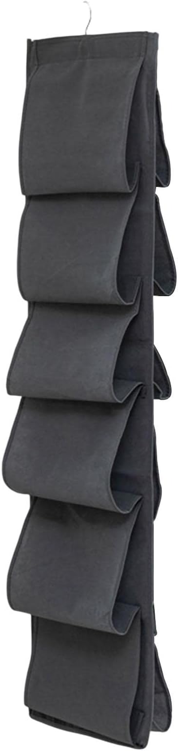 Amagogo Hanging Shoes Rack Strong Over Organizer Complete Pocket to Door Wardrobe, Grey, 35cmx25cmx1cm