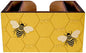 Bar Caddy - Bee Honeycombs - 3 Compartment Caddy– 4.5 x 9 x 6.5 Inch Luxury Baltic Birch Caddy Organizer for Home Bar, Locals - Utensil Holder – Durable and Versatile (Honeycombs)