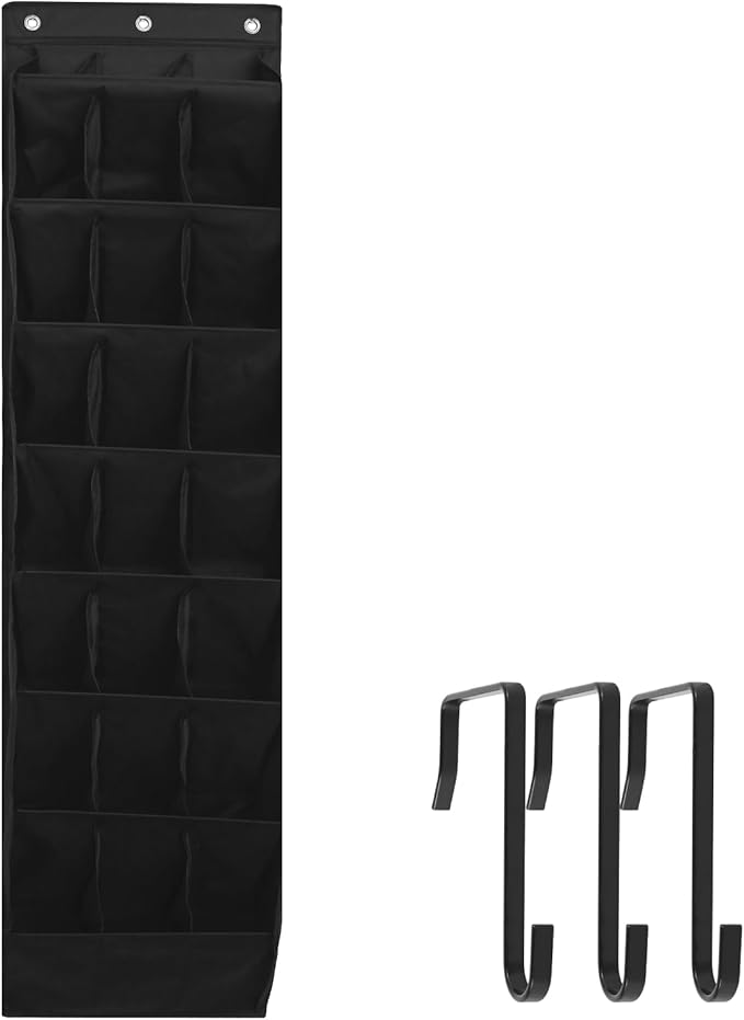 US Over the Door Shoe Organizer Oxford Cloth Over the Door Shoe Rack 24 Compartments Hanging Door Shoe Rack Foldable Hanging Shoe Organizer Over the Door Shoe Storage for Shoes Sneaker(black)