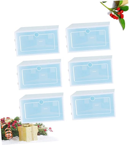 Shoe Container Set 6pcs Stackable Boxes for Shoes Large Size Clear Plastic Home Office Storage Solution
