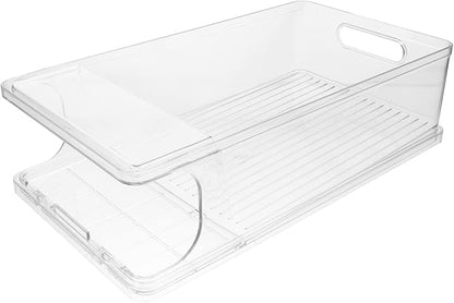 Levemolo Refrigerator Can Organizer Bin Stackable Rolling Beverage Holder for Easy Access Space-saving Drink Storage for Cans and Bottles for Fridges Pantries and Cabinets