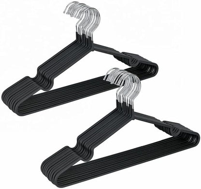 40-Pack AZhause Heavy Duty Black Matte Rubber Coated Non Slip Clothing Hangers for All Clothes, 0.2 inch Diameter, Extra Strong, Non Slip Adult Hangers (40-Pack)