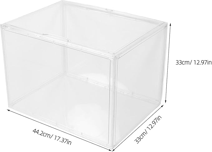 Acrylic Shoe Box Organizer 45x33x33cm Large Plastic Stackable Shoe Storage Container for Home Entryway Boot and Sneaker Display