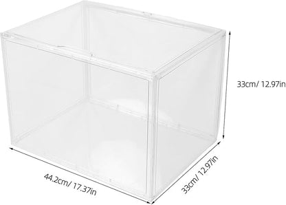 Acrylic Shoe Box Organizer 45x33x33cm Large Plastic Stackable Shoe Storage Container for Home Entryway Boot and Sneaker Display