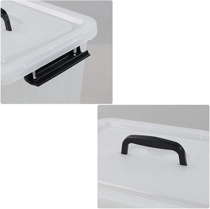 12 Quart Plastic Storage Box with Handle, 6 Pack Clear Latching Container Bin