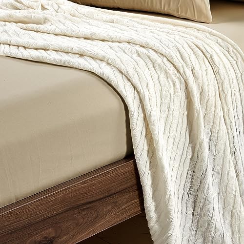 FreshCulture Full Fitted Sheets, Bulk Pack of 6, Deep Pocket, Soft Microfiber Bottom Sheets for Home, Salons, Hotels, Full Size Fitted Sheets Only (Beige) - Image 5