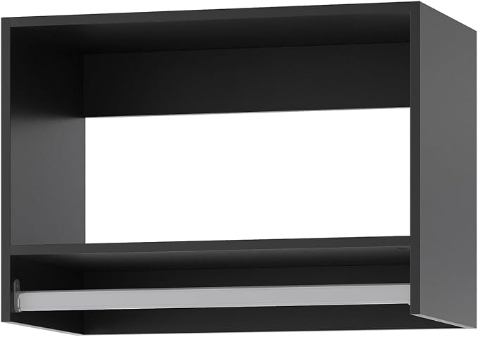 ROOMTEC 31.5" Tall Hanging Closet Unit, Modular Closet System with Hanging Rod, Wardrobe Organizer for Bedroom or Walk-in Closet, Wall Mounted, Customizable Clothes Storage Unit, Black
