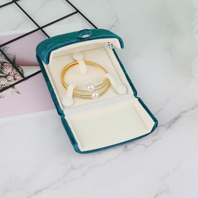 Velvet Jewelry Box, Bangle Box Jewelry Case for Birthday Engagement Wedding Anniversary (Bangle Boxes)