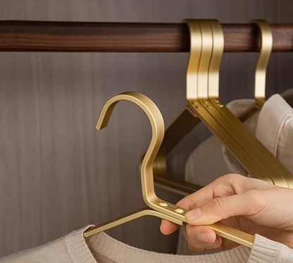 Premium Matte Gold Aluminum Coat Hangers 90 Piece Set, 16.5” Extra Smooth & Durable Metal Shirt Dress Hanger,Aluminum Alloy Hanger,Clothing Support,Clothing Hang
