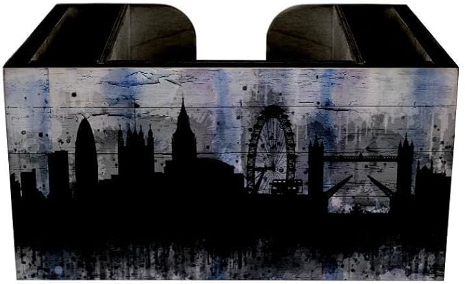Bar Caddy - City Scene Design - 3 Compartment Caddy