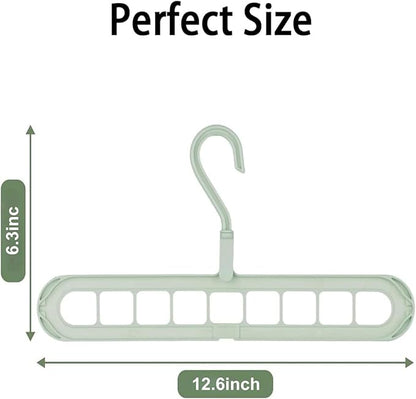 5-Pcs Multifunctional 9-Hole Space Saving Clothes Hangers - 360° Swivel Non-Slip Folding Closet Organizers for Shirts Coats Pants, Home Dorm Travel Storage Essentials