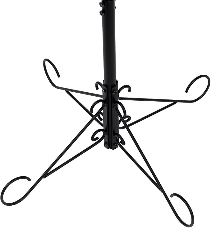 MyGift 5.5 Foot Modern Freestanding Black Metal Hat Organizer Rack, 360 Degree Rotating Wig or Cowboy Hat Display Stand with 20 Circular Hooks