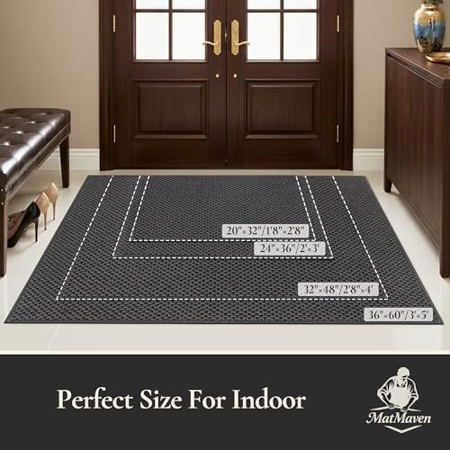 Dirt Trapper Door Mat 32"x 48",Non Slip Washable Doormat,Dark Grey - Image 2