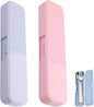 Kakalote 2 Pcs Portable Cutlery Case, Simple Reusable Camping Cutlery Case for Travelling, Work and School (Blue+Pink)