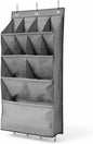 Over the Door Shoe Organizer, Hanging Closet Organizer with Deep Pockets, 900D Oxford Fabric, Heavy-Duty Hooks, Space Saving Storage for Shoes, Bags, Accessories – Gray, 15 Pockets