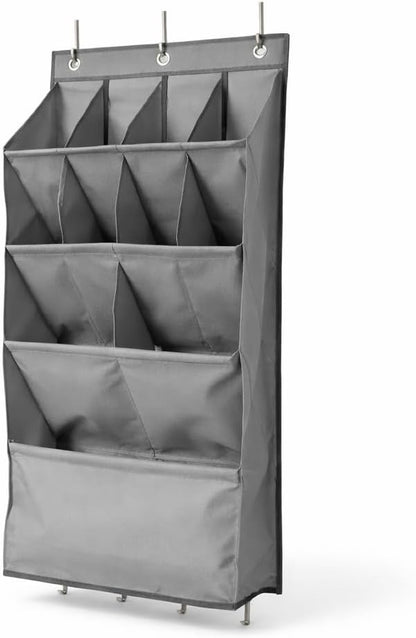 Over the Door Shoe Organizer, Hanging Closet Storage with Deep Pockets, Space Saving Door Organizer for Shoes, Bags, Accessories, 900D Oxford Fabric, Heavy Duty Hooks