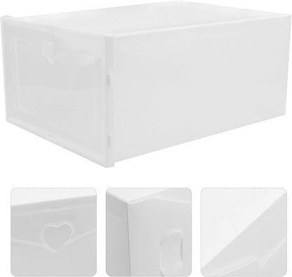 Gadpiparty 2pcs Male Shoe Storage Boxes Thickened Plastic Stackable Footwear Organizer with Flip-top Compartment for Home Closet Storage