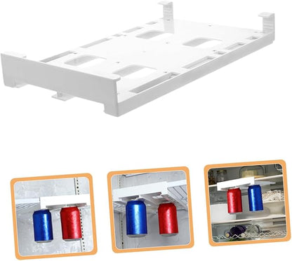 ARTIBETTER 2pcs Hanging Refrigerator Drink Organizer Dual Row Can Holder for Diameter Soda Beer Beverage Cans Sturdy Hips Material Storage Rack for Fridge Pantry