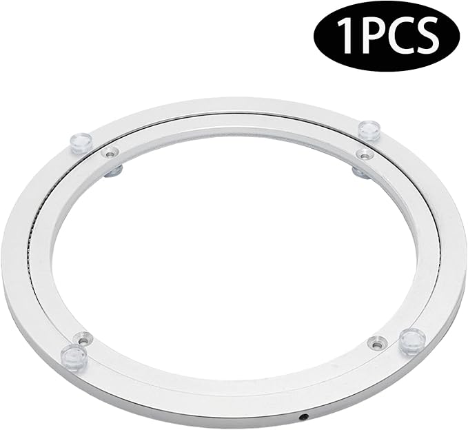 1Pcs 250mm / 9.84" Aluminum Alloy Lazy Susan Turntable Bearings, 10" Round Rotating Bearing Turntable Base(Base Only), for Kitchen Storage, Corner Shelves, Book Rack